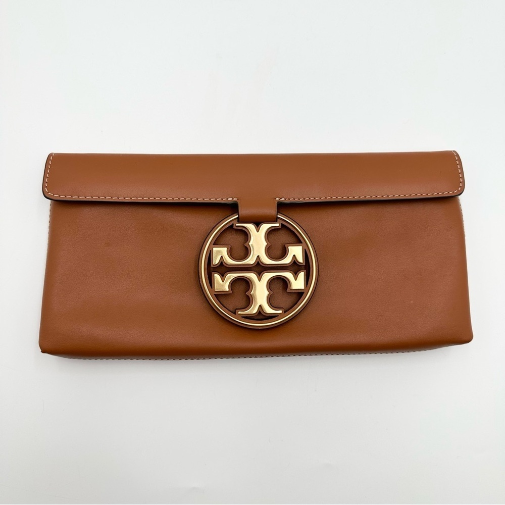 Tory Burch Women's Miller Metal Clutch in Aged Camello - Picture 4 of 14